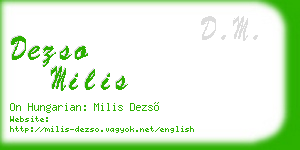 dezso milis business card